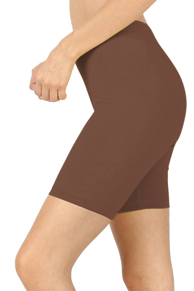 Zenana Cotton Running Biker Shorts - Legging Shorts sb_bottoms