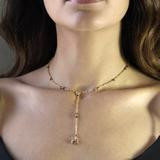 Ettika Love to Love Lariat in Topaz with Gold Elephant - Necklace