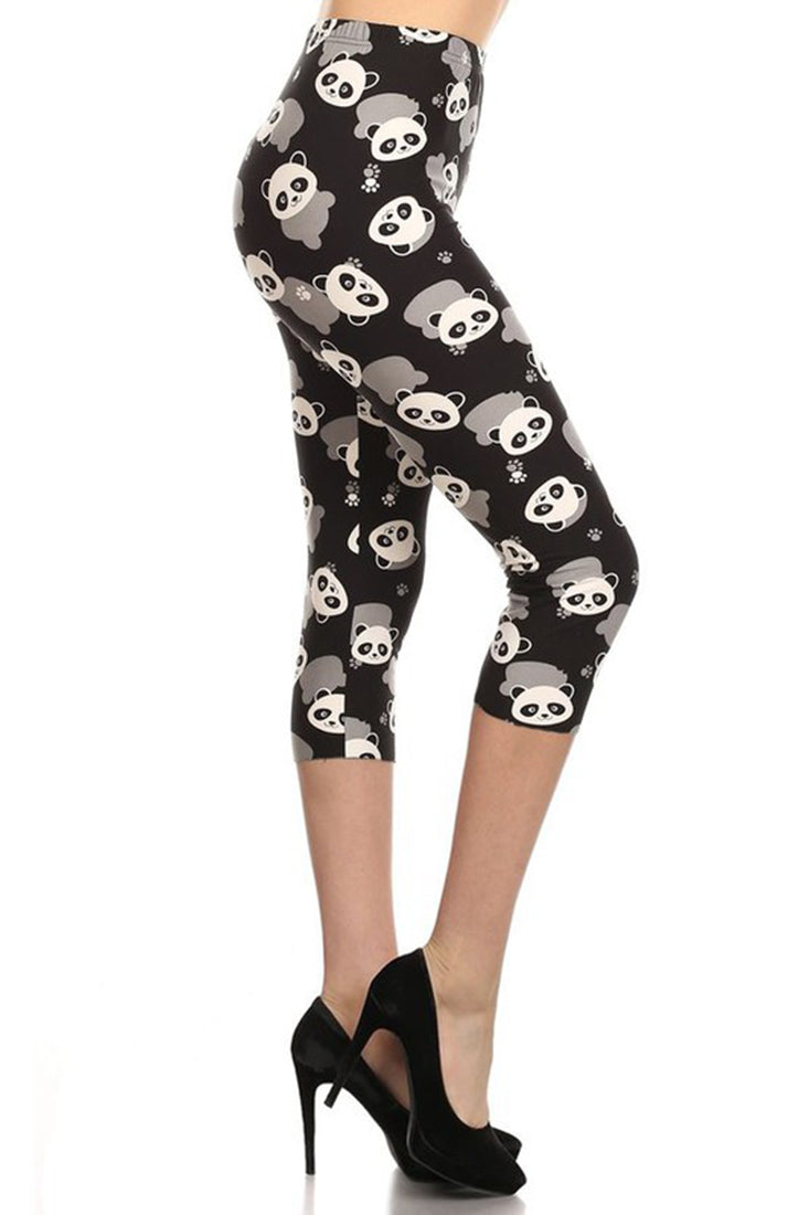 Niobe Clothing Panda Plus Size Capri Leggings - leggings
