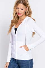 CCWHOLESALECLOTHING Womens Thermal Hoodie Jacket (White) - DS OUTERWEAR