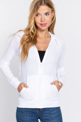 CCWHOLESALECLOTHING Womens Thermal Hoodie Jacket (White) - DS OUTERWEAR