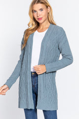 CCWHOLESALECLOTHING Womens Chenille Sweater Cardigan (Steel Blue) - DS OUTERWEAR