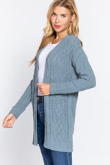CCWHOLESALECLOTHING Womens Chenille Sweater Cardigan (Steel Blue) - DS OUTERWEAR