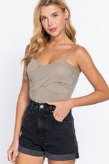 CCWHOLESALECLOTHING Twisted Cami Bodysuit W/bra Cup - DS OUTERWEAR