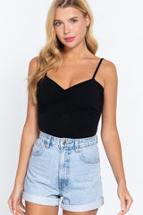 CCWHOLESALECLOTHING Twisted Cami Bodysuit W/bra Cup - DS OUTERWEAR