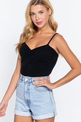 CCWHOLESALECLOTHING Twisted Cami Bodysuit W/bra Cup - DS OUTERWEAR