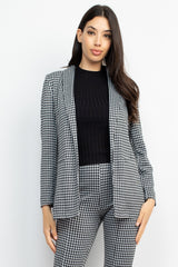 CCWHOLESALECLOTHING Houndstooth Notch Seamed Blazer - DS OUTERWEAR