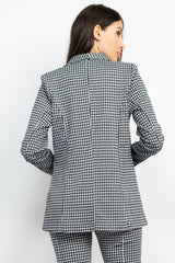CCWHOLESALECLOTHING Houndstooth Notch Seamed Blazer - DS OUTERWEAR