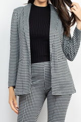CCWHOLESALECLOTHING Houndstooth Notch Seamed Blazer - DS OUTERWEAR