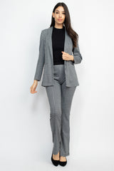 CCWHOLESALECLOTHING Houndstooth Notch Seamed Blazer - DS OUTERWEAR