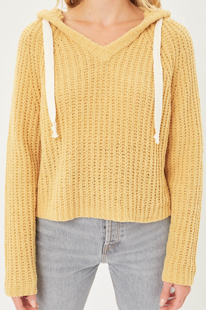 Pullover Hoodie Sweater Top (Yellow)