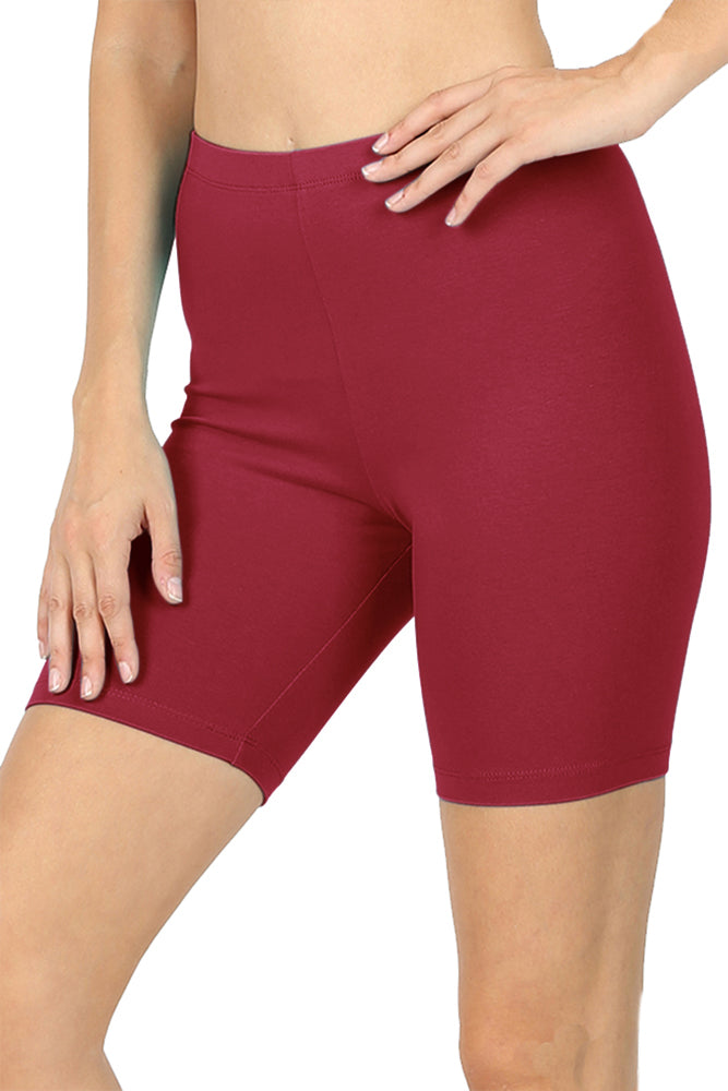 Zenana Cotton Running Biker Shorts - Legging Shorts sb_bottoms