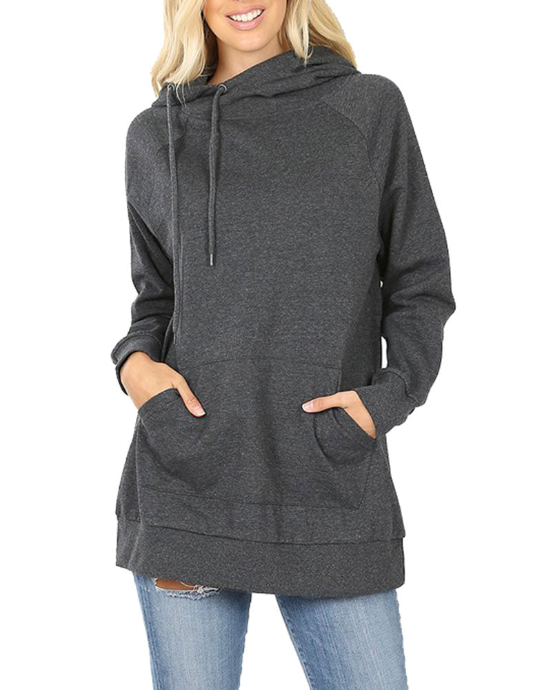Zenana Pullover Sweater with Side Tie - Sweatshirts sb_outerwear