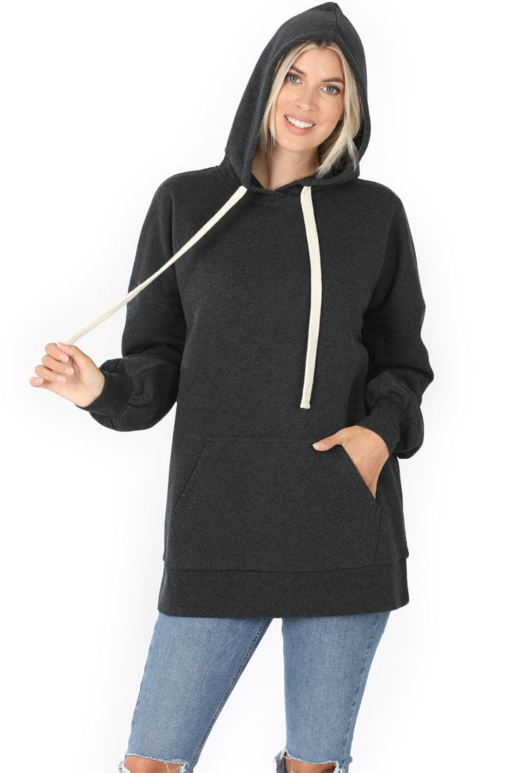 Zenana Basic Oversized Hooded Pullover Sweater - Hoodies sb_outerwear