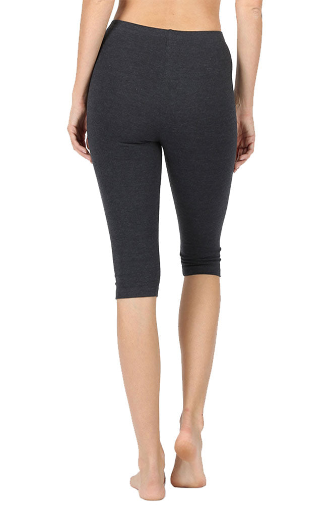 Zenana High Waist Cotton Capri Leggings - Legging Shorts sb_bottoms