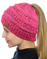 C.C. Confetti Messy Bun Ponytail Beanie - Hats