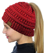 C.C. Confetti Messy Bun Ponytail Beanie - Hats