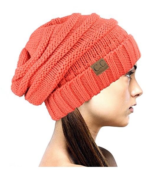 Unisex Solid Oversized Slouchy Knit Beanie