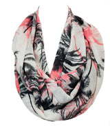 Niobe Clothing Palm Tree Color Splash Design Infinity Loop Scarf (Coral) - Scarves