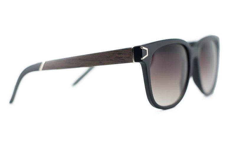 Unisex Wayfarer Wood Print Metal Accent Sunglasses Sunglasses- Niobe Clothing