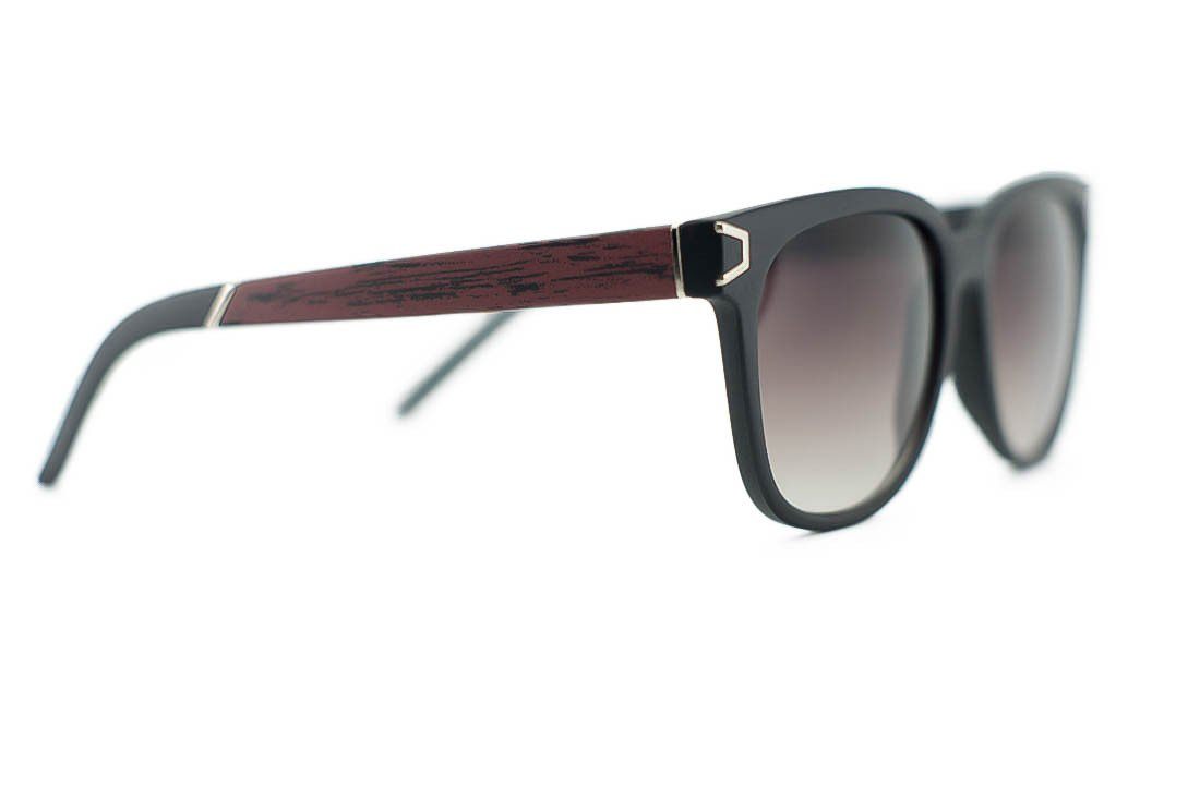 Niobe Clothing Unisex Wayfarer Wood Print Metal Accent Sunglasses - Sunglasses