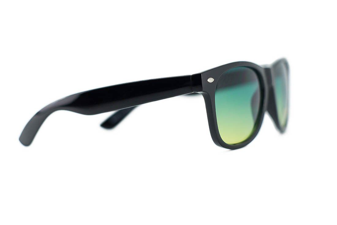 Niobe Clothing Unisex Black Wayfarer Frames with Assorted Colored Lens - Sunglasses