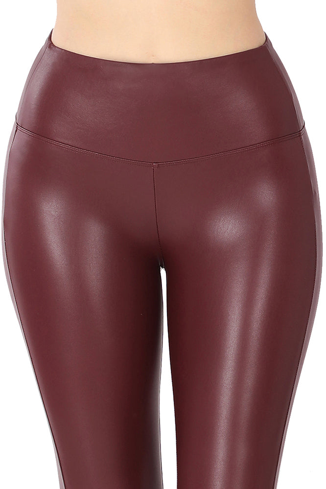 Zenana High Waist Faux Leather Leggings - Leggings sb_bottoms