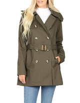 Cotton Hooded Twill Trench Coat with Belt Jackets- Niobe Clothing