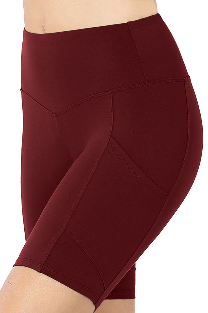 Zenana High Waist Active Biker Running Yoga Shorts w/ Pockets - Jogger Shorts sb_bottoms