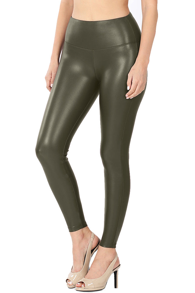 Zenana High Waist Faux Leather Leggings - Leggings sb_bottoms