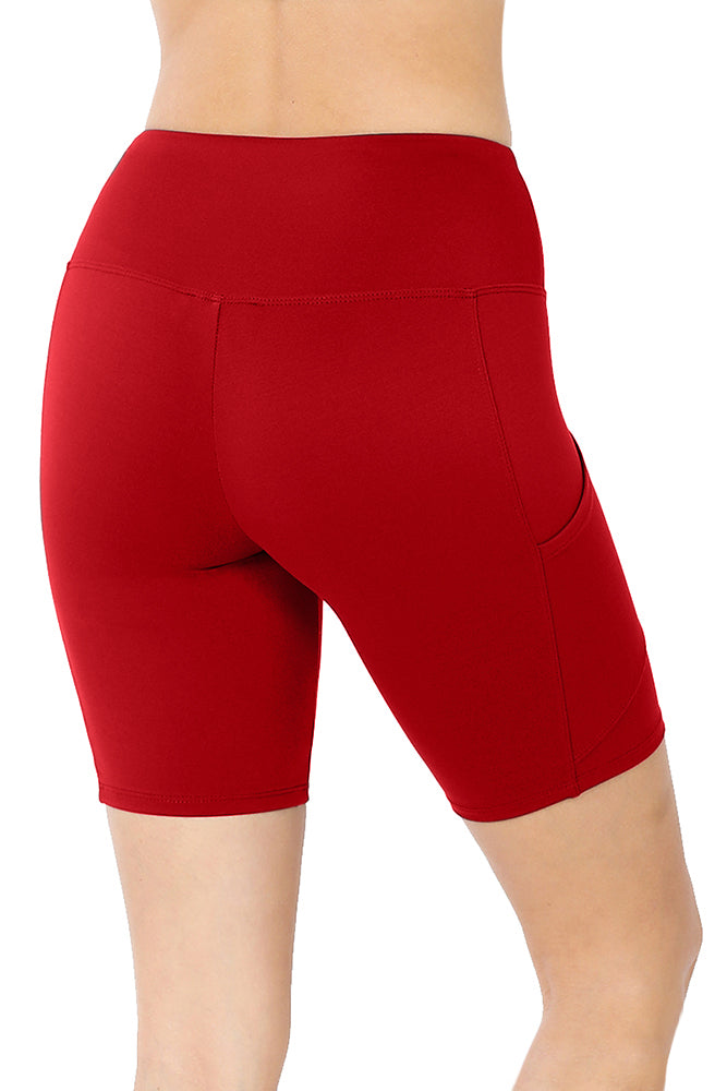 Zenana High Waist Active Biker Running Yoga Shorts w/ Pockets - Jogger Shorts sb_bottoms