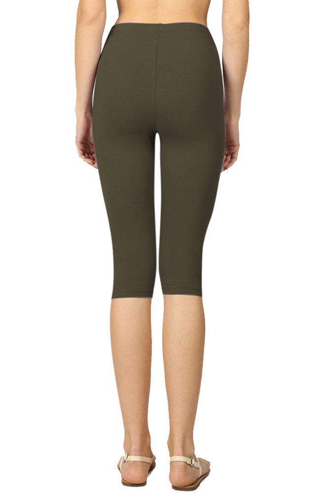 Zenana High Waist Cotton Capri Leggings - Legging Shorts sb_bottoms