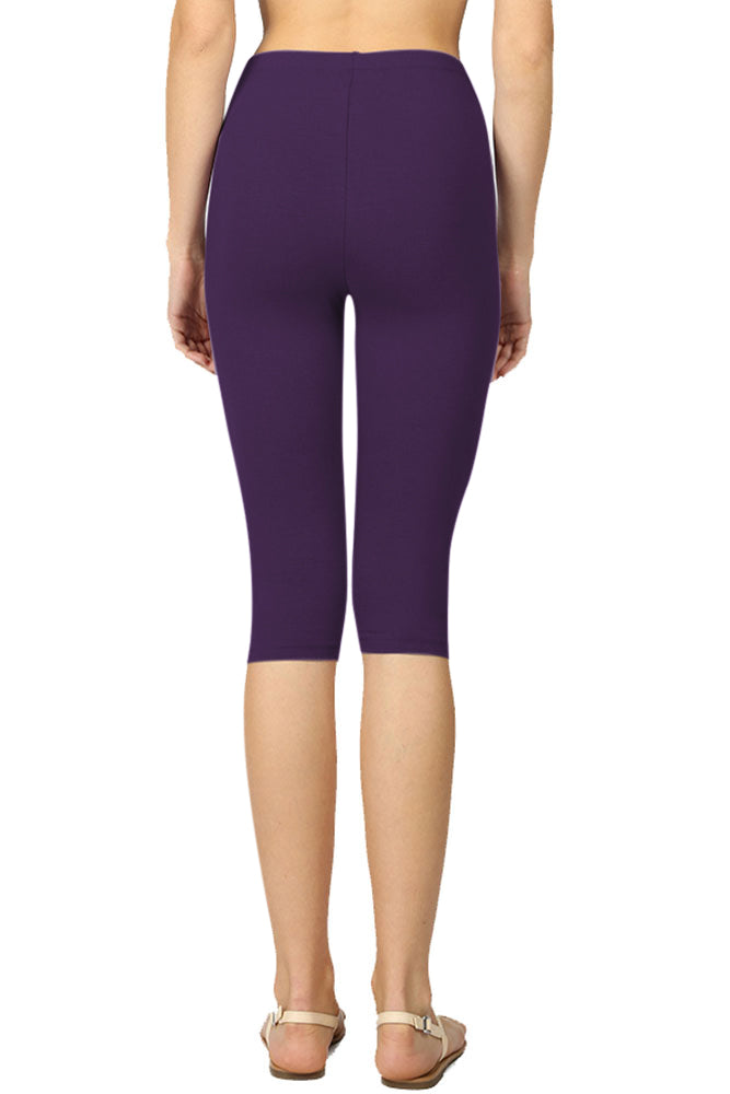Zenana High Waist Cotton Capri Leggings - Legging Shorts sb_bottoms