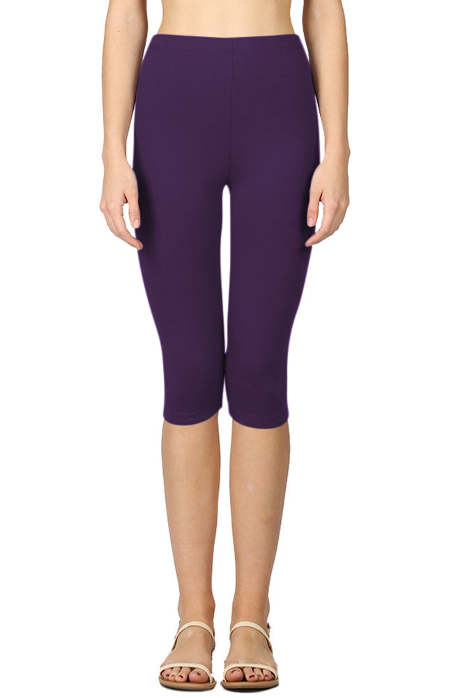 Zenana High Waist Cotton Capri Leggings - Legging Shorts sb_bottoms