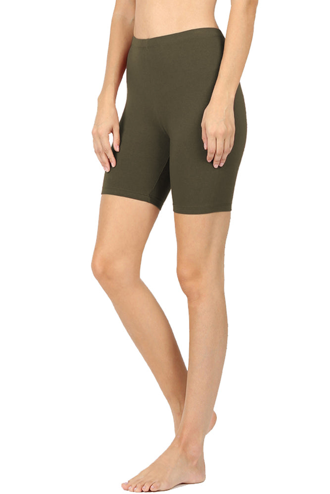 Zenana Cotton Running Biker Shorts - Legging Shorts sb_bottoms