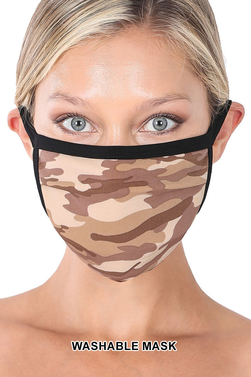 Niobe Clothing Unisex Reusable Cotton Cloth Army Camo Face Mask - Fashion Face Masks Face Mask