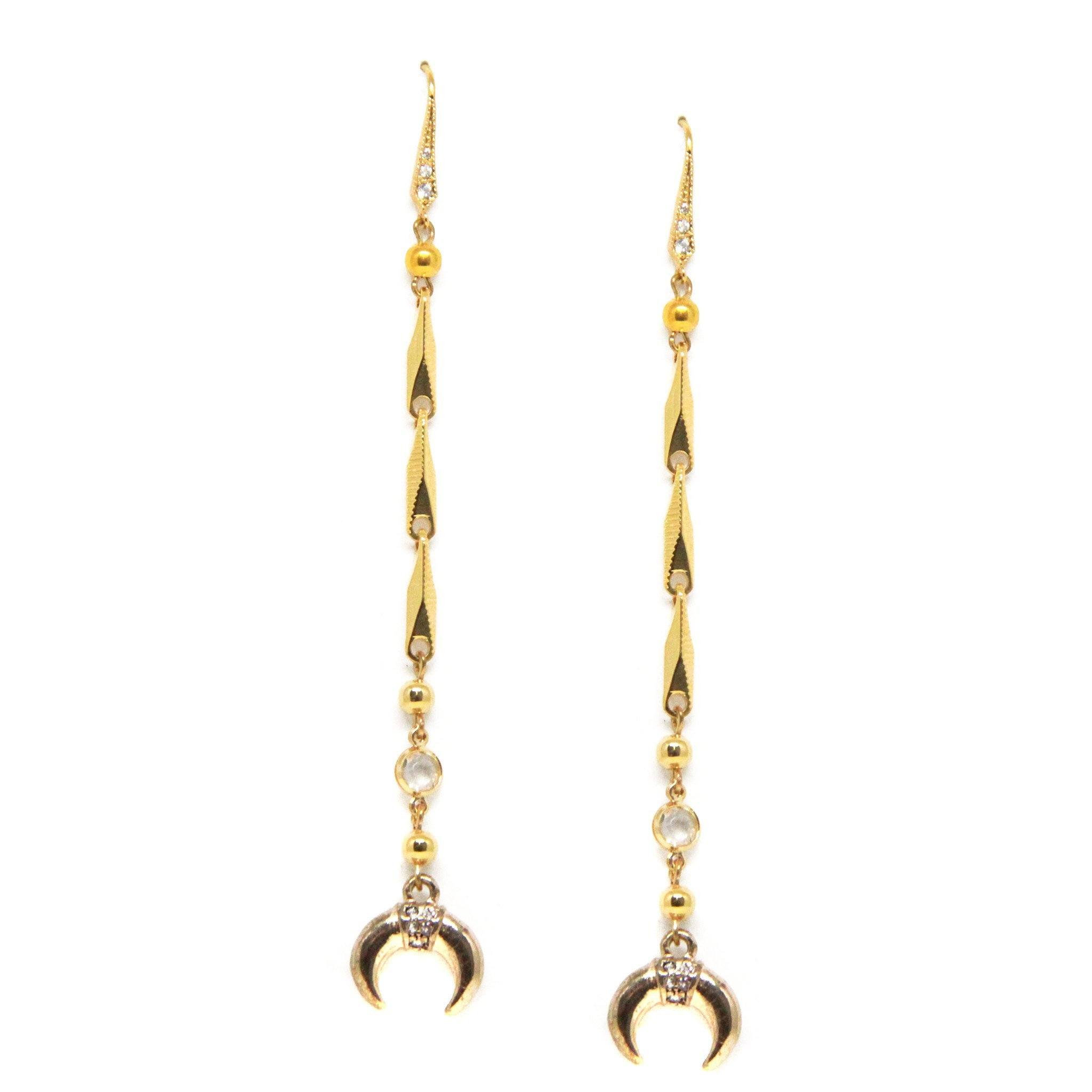 Ettika Chain of Horn Earring in Gold - Earrings
