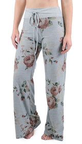 12Pm Mon Ami Grey Bouquet Casual Lounge Pants - pants