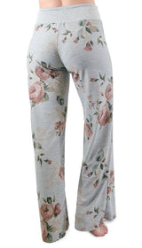 12Pm Mon Ami Grey Bouquet Casual Lounge Pants - pants