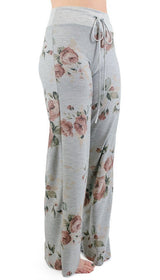 12Pm Mon Ami Grey Bouquet Casual Lounge Pants - pants