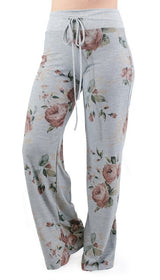 12Pm Mon Ami Grey Bouquet Casual Lounge Pants - pants