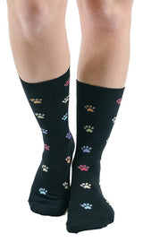 K. Bell Colorful Paw Prints Crew Socks - Socks