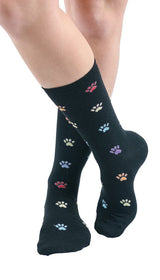 K. Bell Colorful Paw Prints Crew Socks - Socks