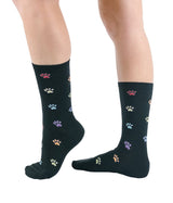 K. Bell Colorful Paw Prints Crew Socks - Socks