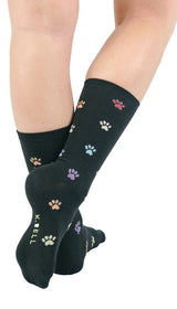 K. Bell Colorful Paw Prints Crew Socks - Socks