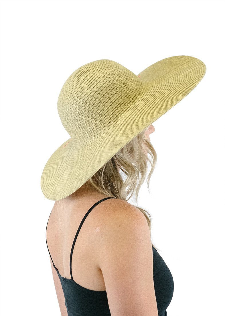Niobe Clothing 'Do Not Disturb' Embroidered Floppy Sun Straw Hat in Natural - Hats