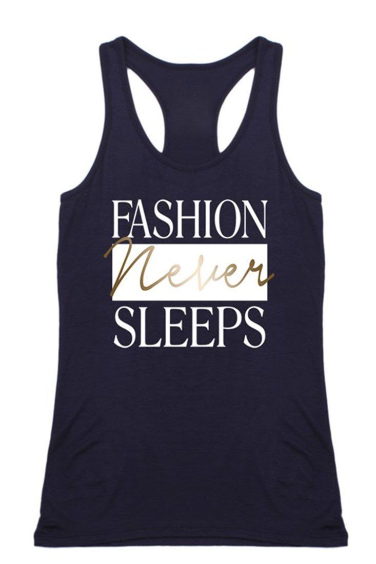 Niobe Clothing Fashion Never Sleeps Racerback Tank Top - g_tanktops