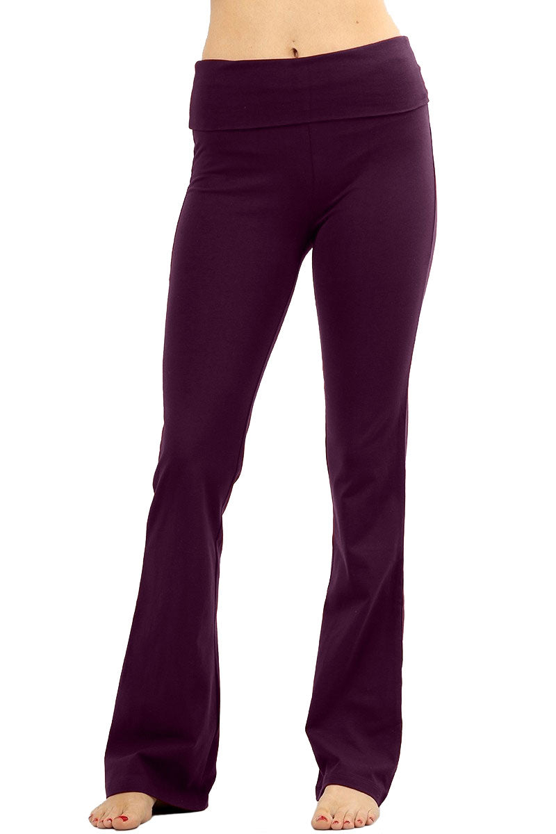 Zenana Cotton Flared Yoga Pants - Leggings sb_bottoms
