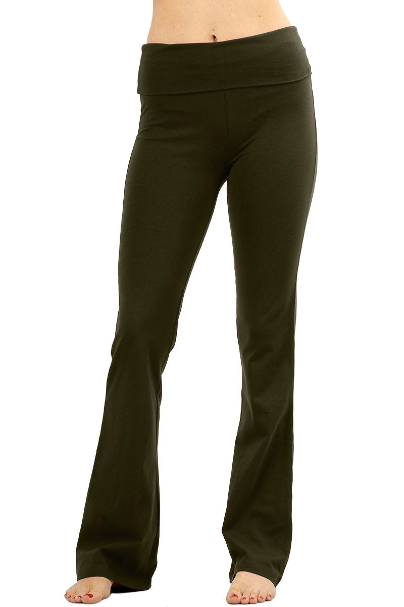 Zenana Cotton Flared Yoga Pants - Leggings sb_bottoms