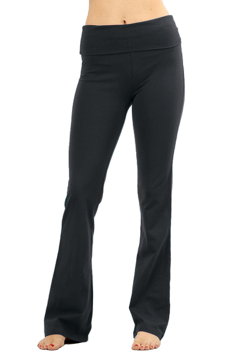 Zenana Cotton Flared Yoga Pants - Leggings sb_bottoms